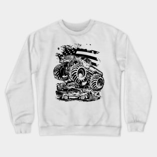 USA FLAG MONSTER TRUCK Crewneck Sweatshirt